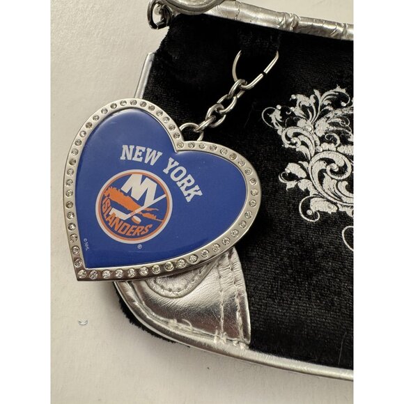 New York Islanders Forever Fan Handbag Purse Black Velvet New B27 - Picture 2 of 4